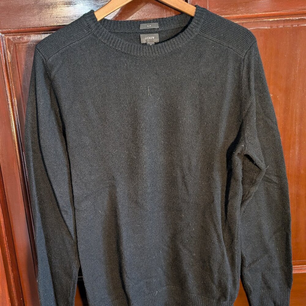 J Crew Crewneck Black Wool Sweater